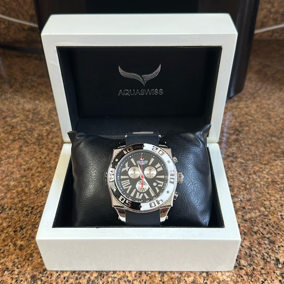 Aquaswiss Men’s Dual-Tone Black and Silver Timepiece. XG Chronograph - Picture 1 of 10